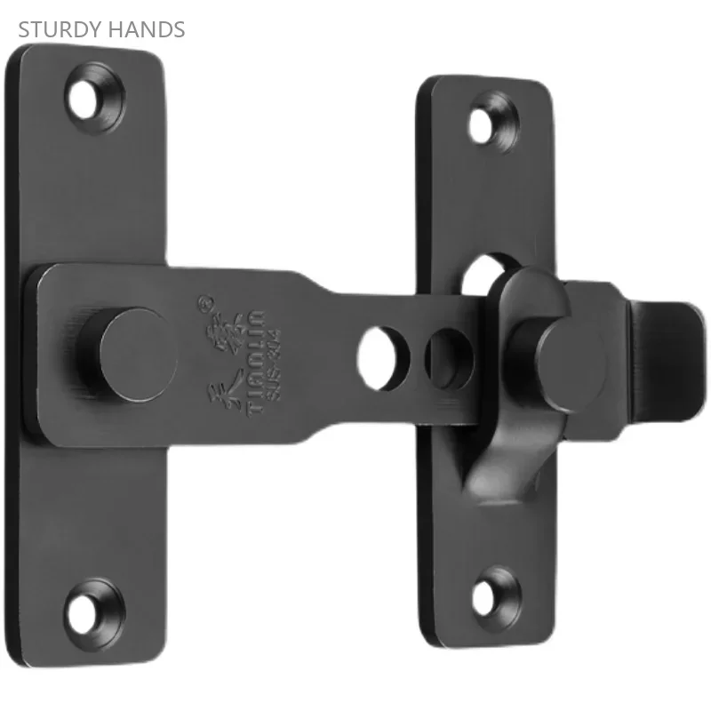 1 set of stainless steel non perforated anti-theft door buckles surface mounted adjustable sliding door latch locks