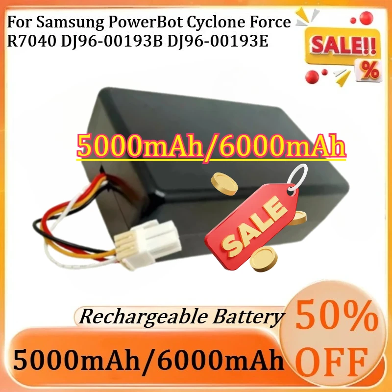 

Аккумуляторы 21.6В 5000мАч для робота-пылесоса Samsung PowerBot Cyclone Force R7040 DJ96-00193B DJ96-00193E