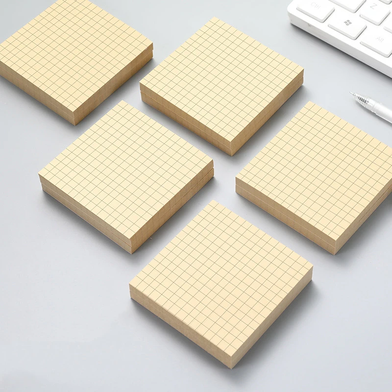 1Pcs 80Sheets Sticky Stationery Notepad Office Bookmark Sticky Notes Khaki / White /Stickers In Notebook Memo Pad