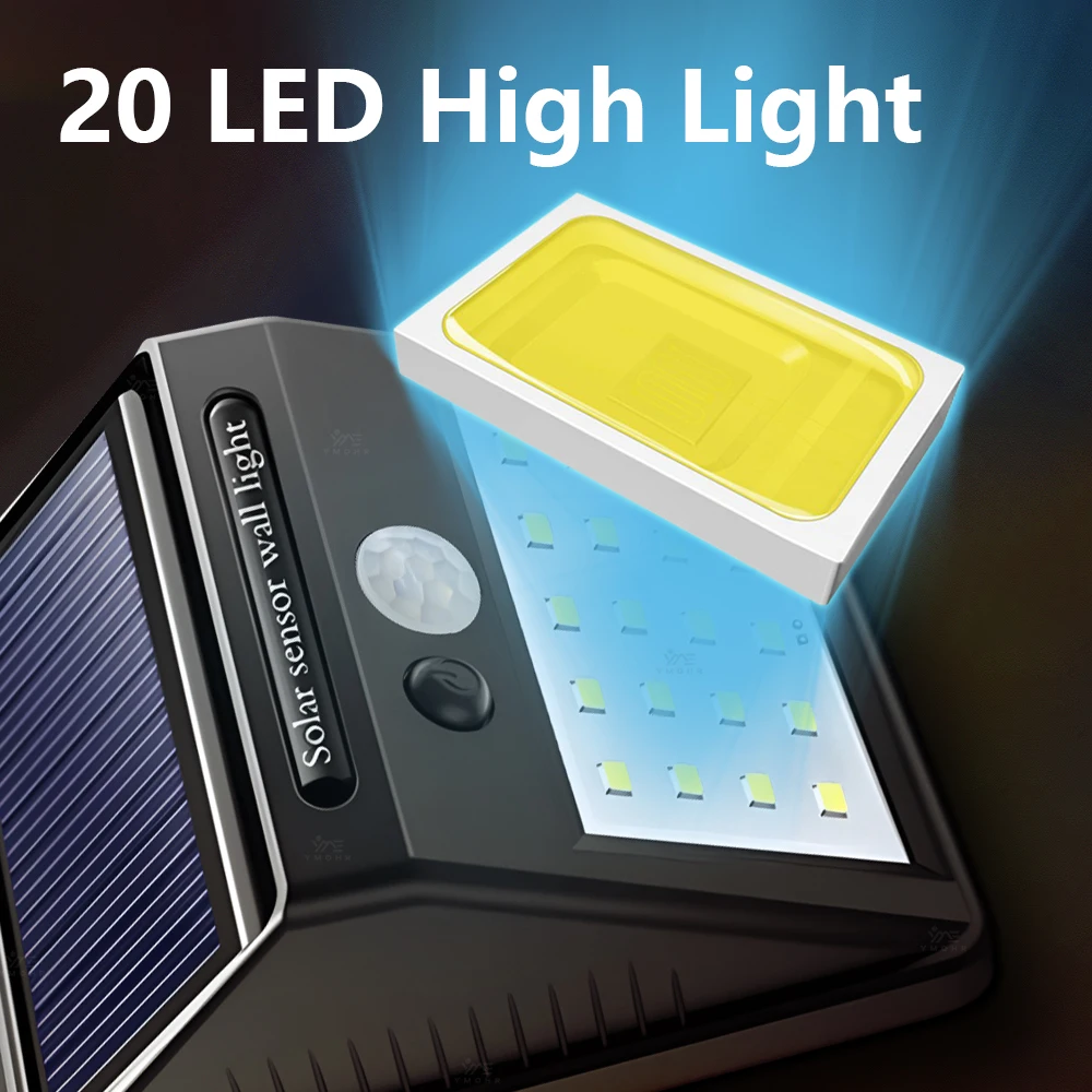 20LED Portable Solar Wall Lamp Highlight Solar Outdoor Lights Garden Lighting Outside Garage Porch Solar Rechargeable LED Lights image 2