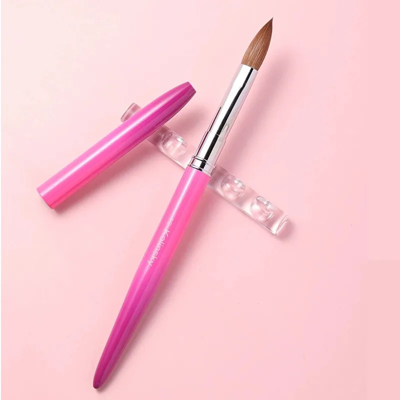 Kolinsky – brosse pour Nail Art, 1 pièce, acrylique, Gel UV, stylo de sculpture, poudre liquide, bricolage, peinture des ongles, outils de dessin, taille 2-18