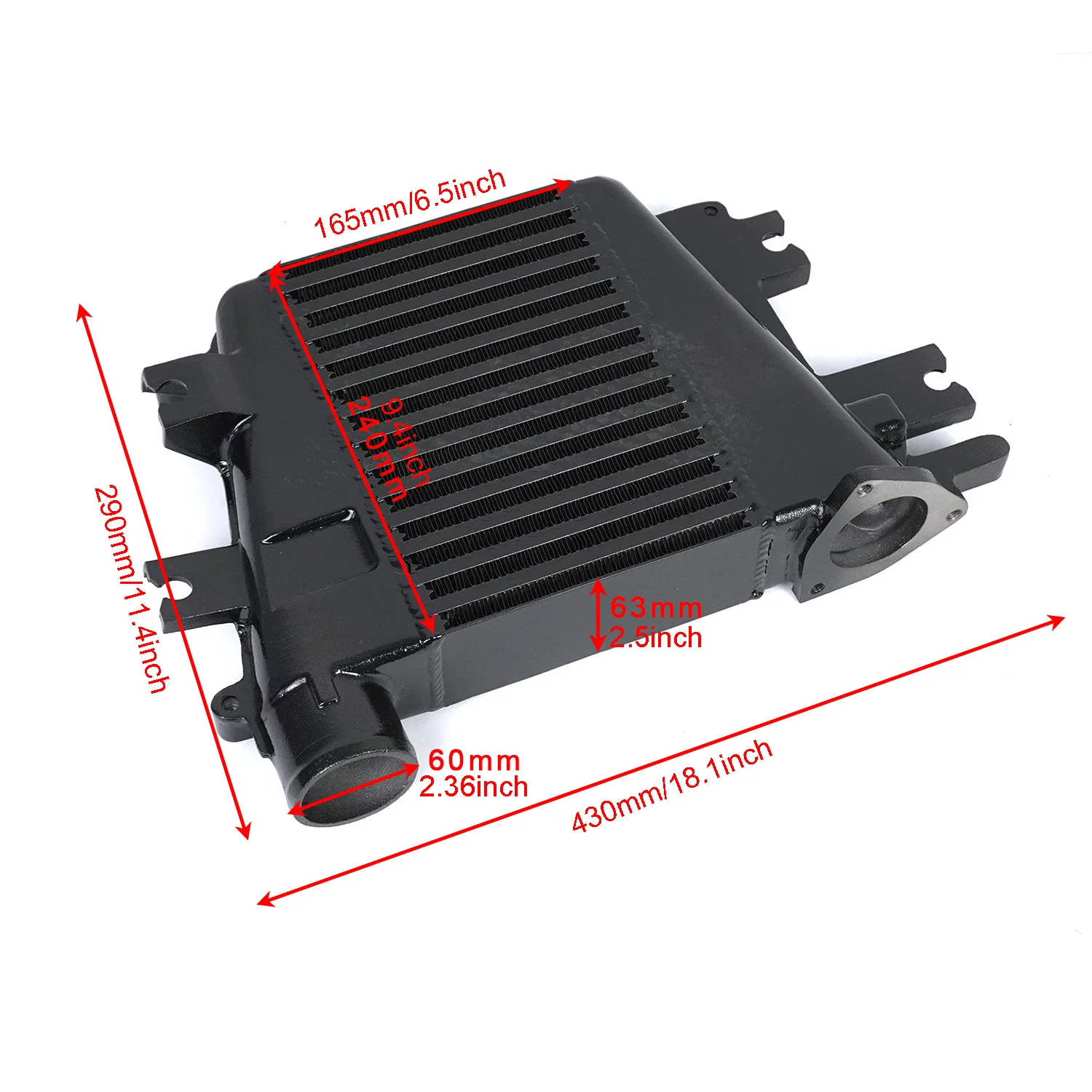 Automotive Intercooler Plate Aluminum Radiator Patrol Y61 ZD30 3.0 TD 97-07 Black