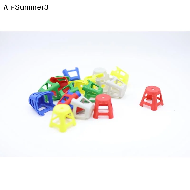 5Pcs Simulation Mini Plastic Stools Small Chairs Model 1/12 Dollhouse Furniture Set Dolls House Decor Pretend Play Toy For Kids