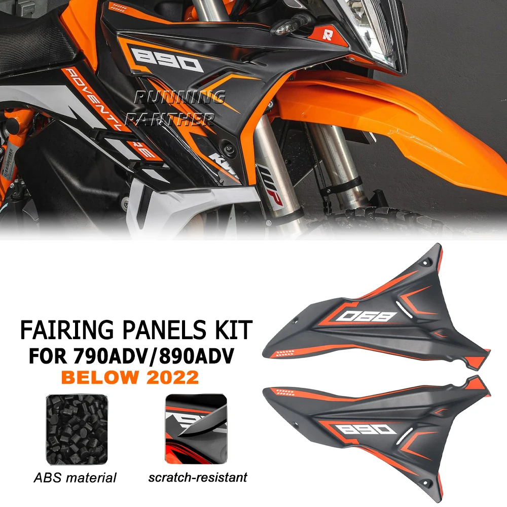 

For 790 890 ADV Adventure R S 2022 and Before Year Motorcycle Front Fairing Side Panels Wind Deflector Windscreen Plate Cover