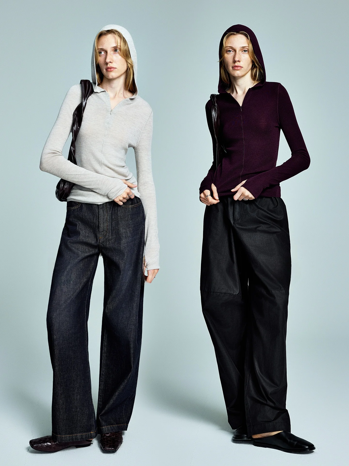 

UZZO Lightweight No Prure Classic 80-Strand Fine Spun Merino Wool Split-One-Piece Hat Knitted Hoodie Soft Commute Sle Lo...