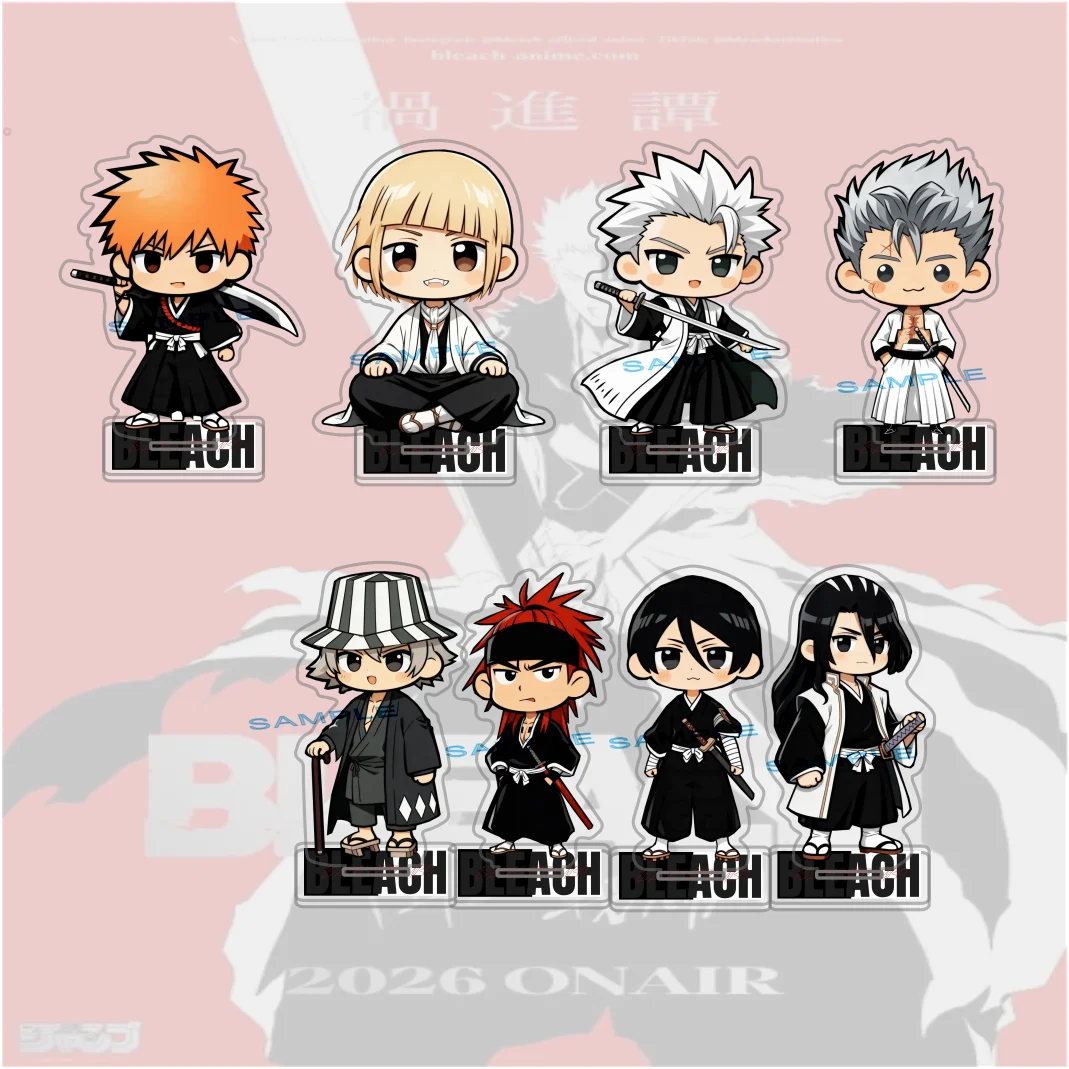 BLEACH Anime Acrylic Keychain Ichigo Kurosaki Rukia Kuchiki Kawaii Acrylic Stand Model Plate Decoration Figure Stand 10CM  Gift