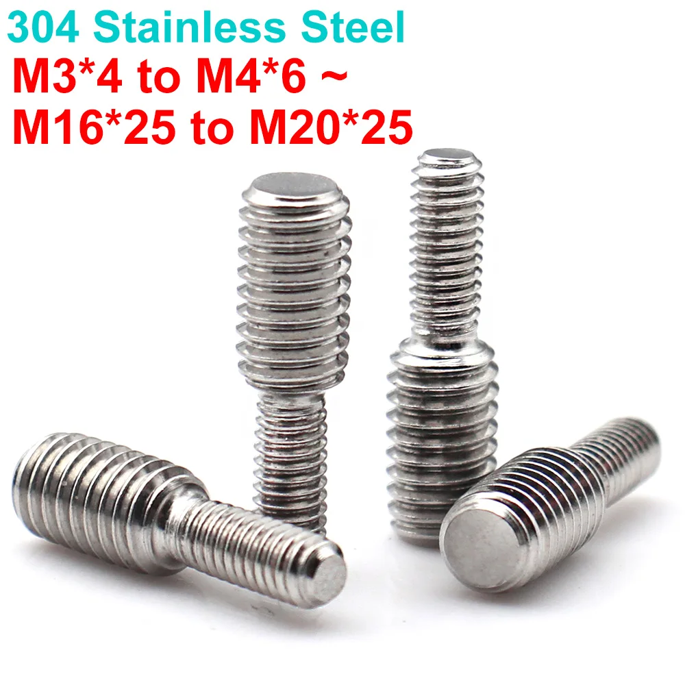 304 Stainless Steel Thread Reducer Screw Adapter Male to Male Reducing Stud M3-M16 to M4-M20