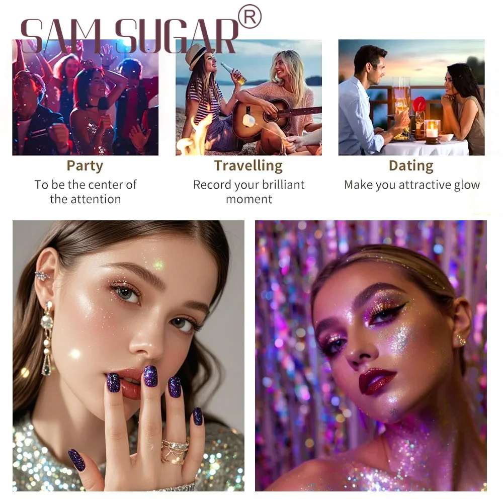 ファイングリッター防水ハイライタースプレー顔ボディ明るくアイシャドウルースパウダー長期的なきらめきメイク