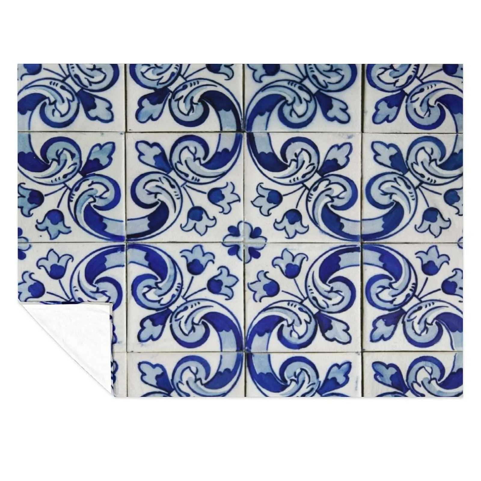 

Azulejo Throw Blanket Plaid Loose Picnic Sofa Quilt Blankets