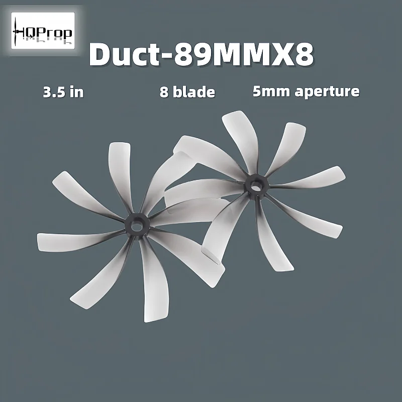 2Pairs HQProp Duct-89MMX8 3.5-Inch Quadcopter Propeller, Ducted Propeller, 8-Blade Propeller, Powerful Fan