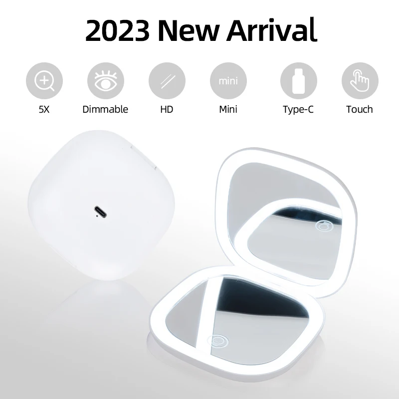 

USB Powered Lighted Makeup Mirror Beaut Device with Adjustable Brightness Multiple Color Modes Magnification for Precise Makeup