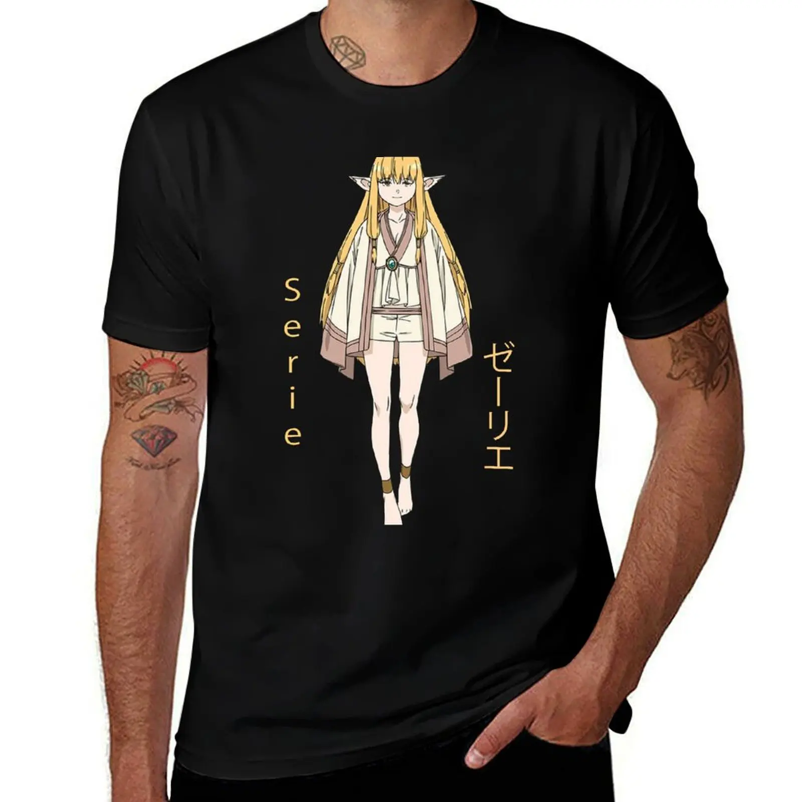 

series - sousou no frieren T-Shirt man t shirts for men casual cotton t shirt pack