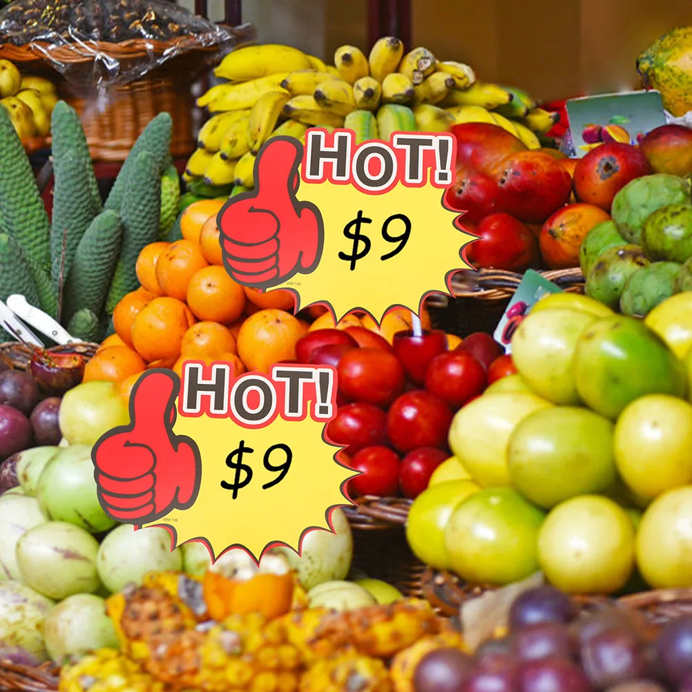 

200Pcs Blank Price Labels Retail Store Supermarket Yellow Design Sturdy Card Paper Update Attract Customers