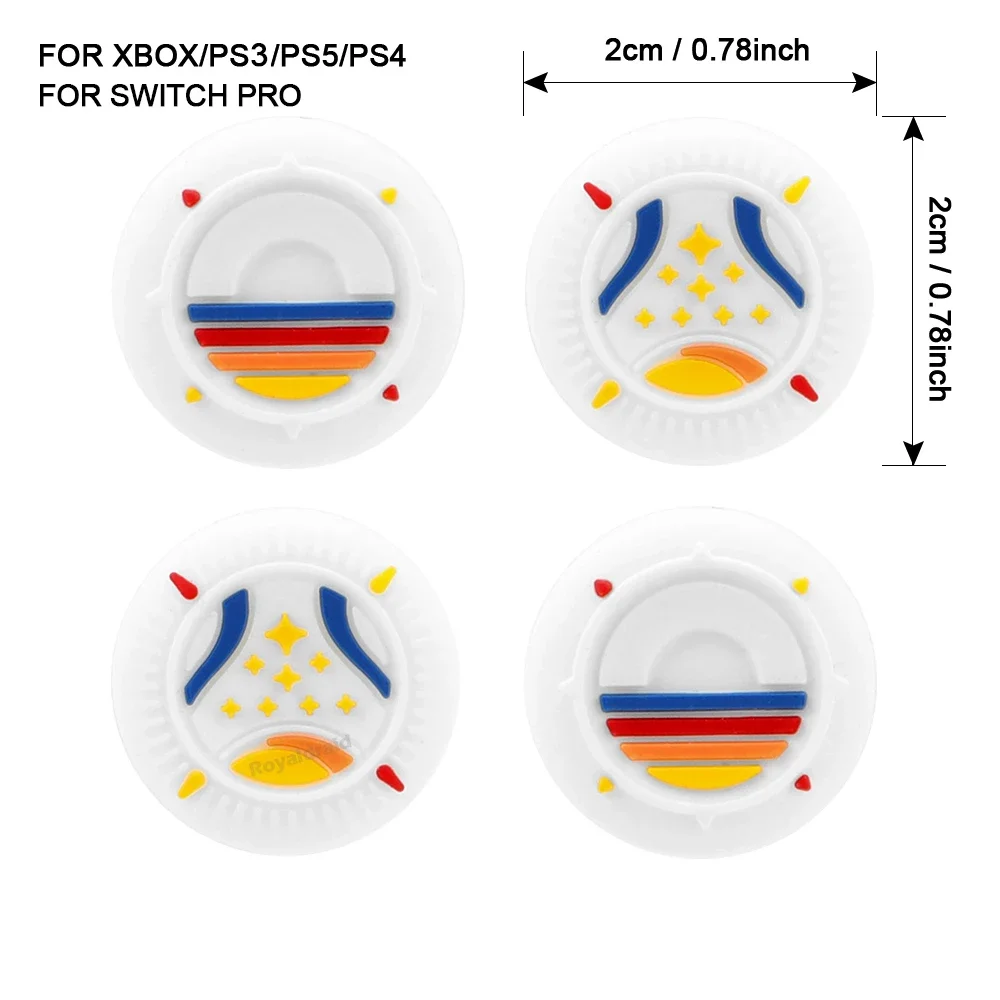 4 pçs estrela polegar vara tampa protetora caso joystick rocker grip cap para ps5 ps4 ps3 para switch pro xbox silicone polegar capa