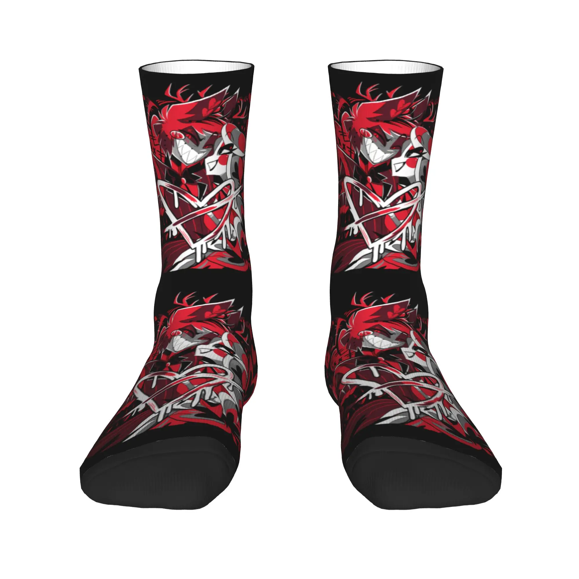 

Hazbins Anime Animation Hotel Charlie Alastor Dress Socks Men's Women's Warm Fashion Novelty Crew Socks