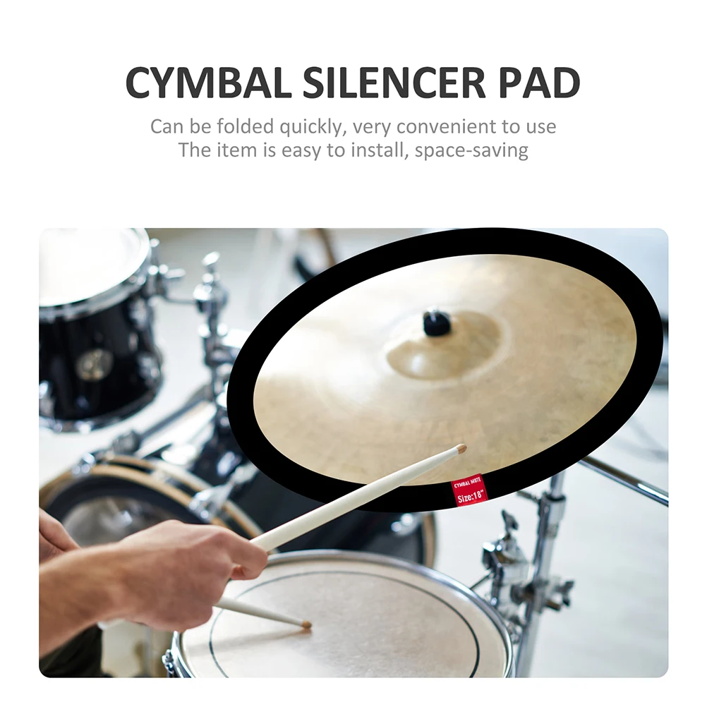 

3pcs Cymbal Elastic Ring Circle Drum Mute Belt Parts Accessories Pad for 14 16 18 Inch Cymbal Practice Supply