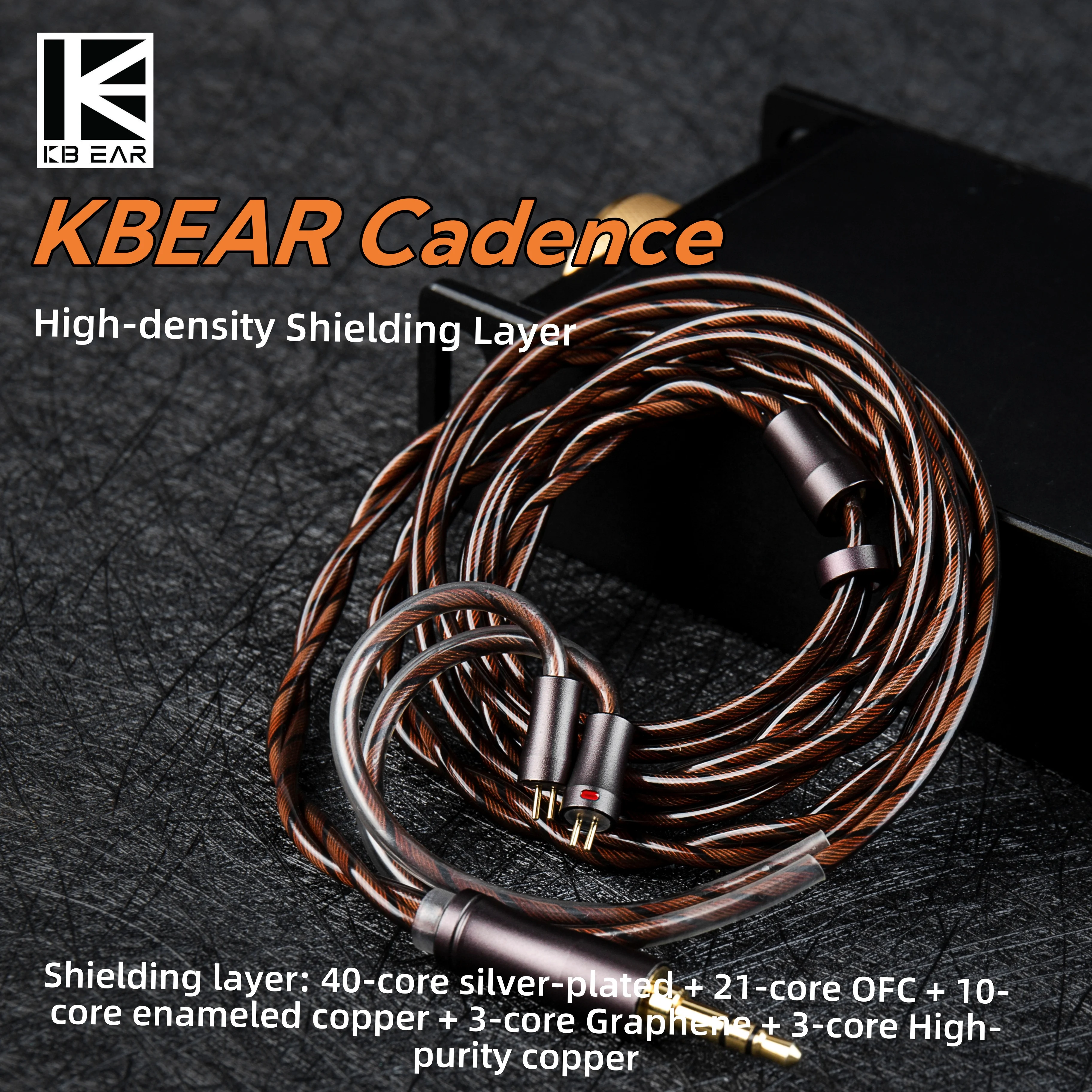 KBEAR Cadence Earphone Cable Upgrade Cable for HiFi Earphones Mixed Silver-Plated & Pure Copper Conductors