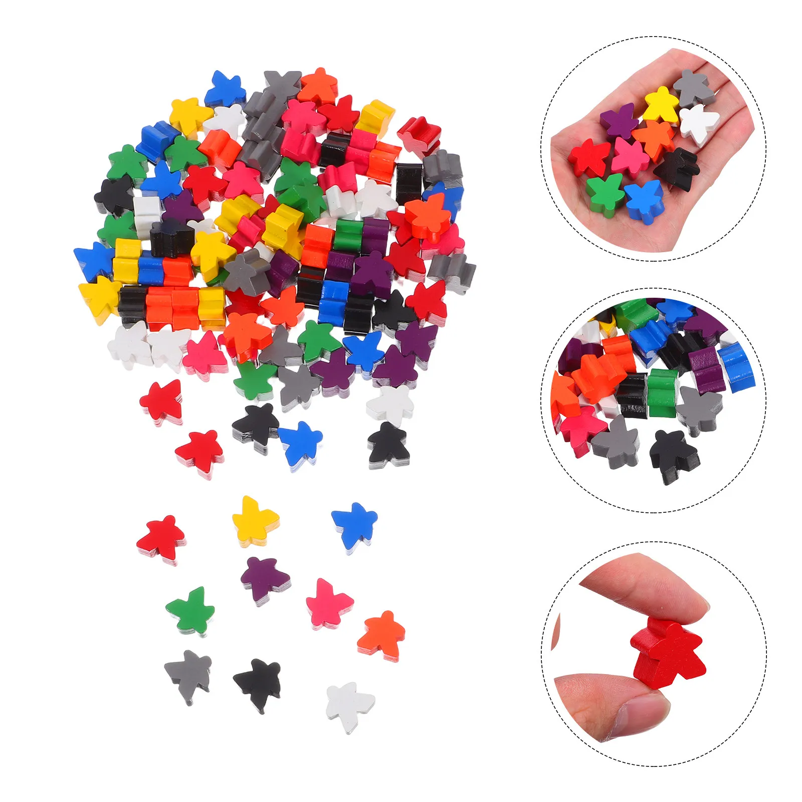 

100 деревянных фишек Meeples разных цветов для семейных настольных игр, сортировки в классе, замена шахматных фигур, деревянные игровые элементы