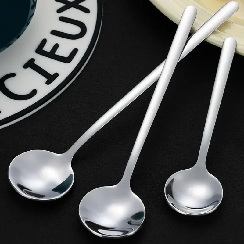 

Stainless Steel Coffee Spoon Gold and Silver Long Handled Stirring Dessert Spoons Kitchen Accessory Small Tool