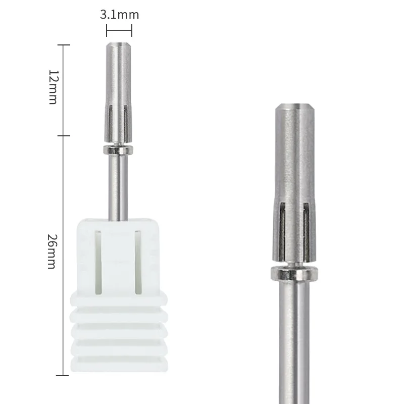 مغزل معدني صغير للتقليم ، حامل حلقة الصنفرة ، ملحقات حفر الأظافر ، بت صغير للأظافر ، 3.1 مللي متر ، 1 قطعة