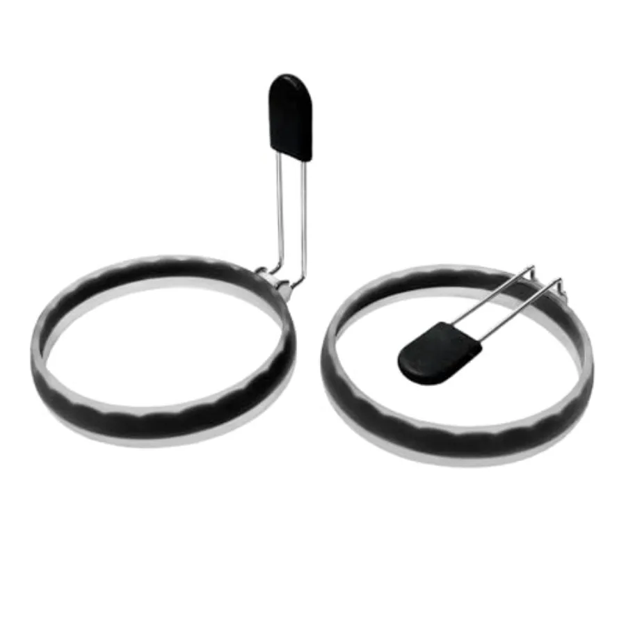 

2 упаковки силиконовых колец для яиц, улучшенное герметичное кольцо для фритюрницы для жидких яиц, антипригарная форма для прикуса яиц для завтрака, сэндвичей и паик Ха