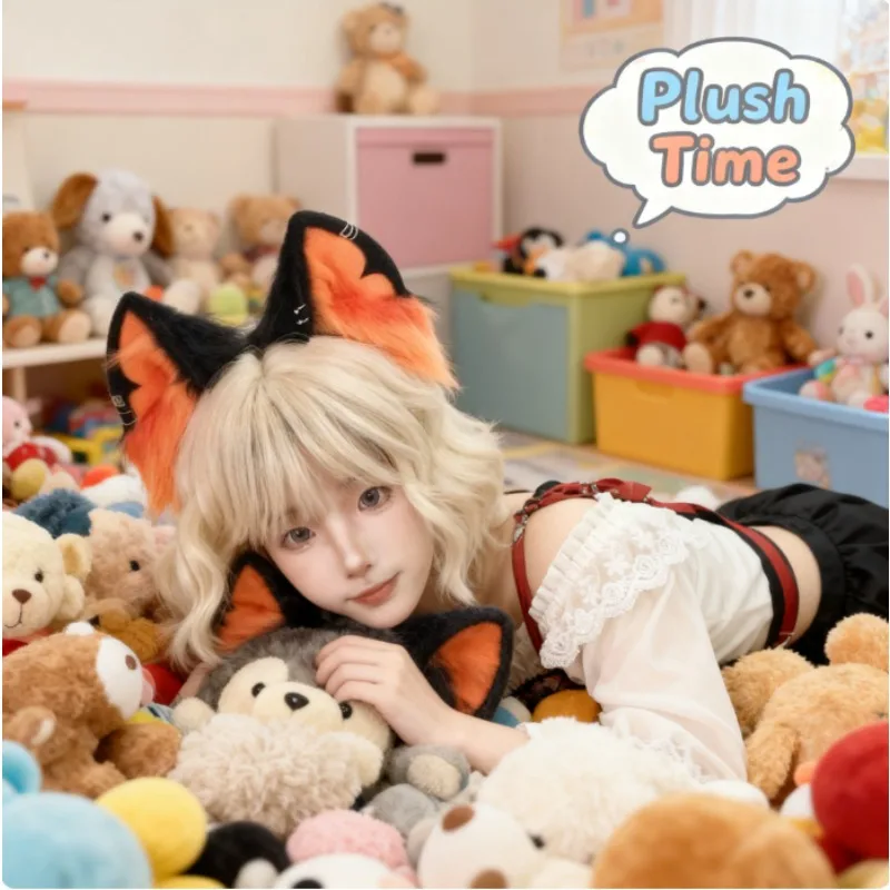 

Хэллоуин повязка на голову с ушками животных хвост набор Y2K готический аксессуар для косплея для вечеринок музыкальные фестивали