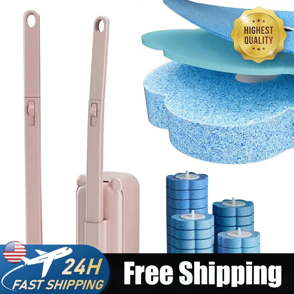 

Wall Mounted Toilet Brush with 36 Refill Heads and Holder Bathroom Toilet Bowl Cleaner Wand for Wash Basins Mirrors Glass