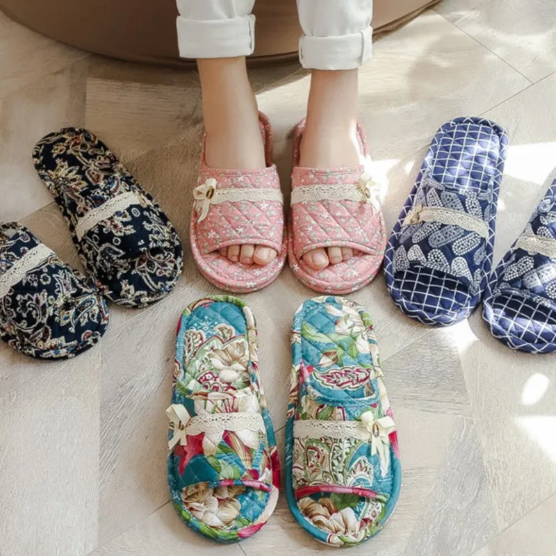 

Machine Washable Home Cloth Cotton Slippers Men And Women Indoor Cork Floor Mute Cloth Bottom Slippers Spring, Autumn And Winter