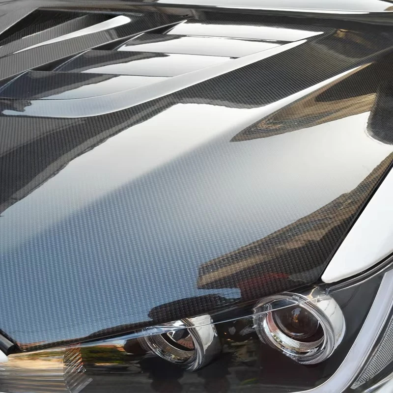 2009-2015 لسيارة Lancer Ex ترقية غطاء السيارة الأمامي الجديد من ألياف الكربون الحقيقية #3