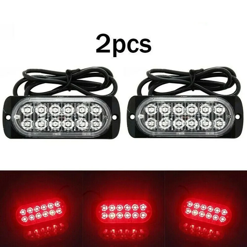 2 Piezas, 12V-24V, Luz Antiniebla Trasera Universal para Auto, 12 LED, para Camión, Auto, Furgoneta, Autobús, Luz LED de Emergencia, Accesorios para Auto