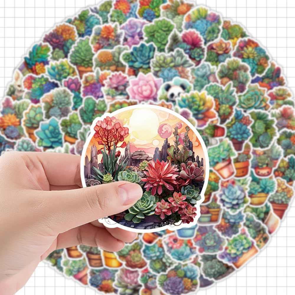 10/30/50/100pcs Funny Cute Succulent Plant Stickers Decals Decoration Laptop Scrapbook Phone Suitcase Stationery Sticker Toys