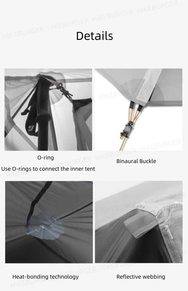 3F UL Gear 2026 Lanshan 1P Zelt Outdoor Camping 15D SilNylon Zelt Ultraleicht 760g Wasserdichtes Stangenloses Zelt für Trekking und Backpacking – Detail 12
