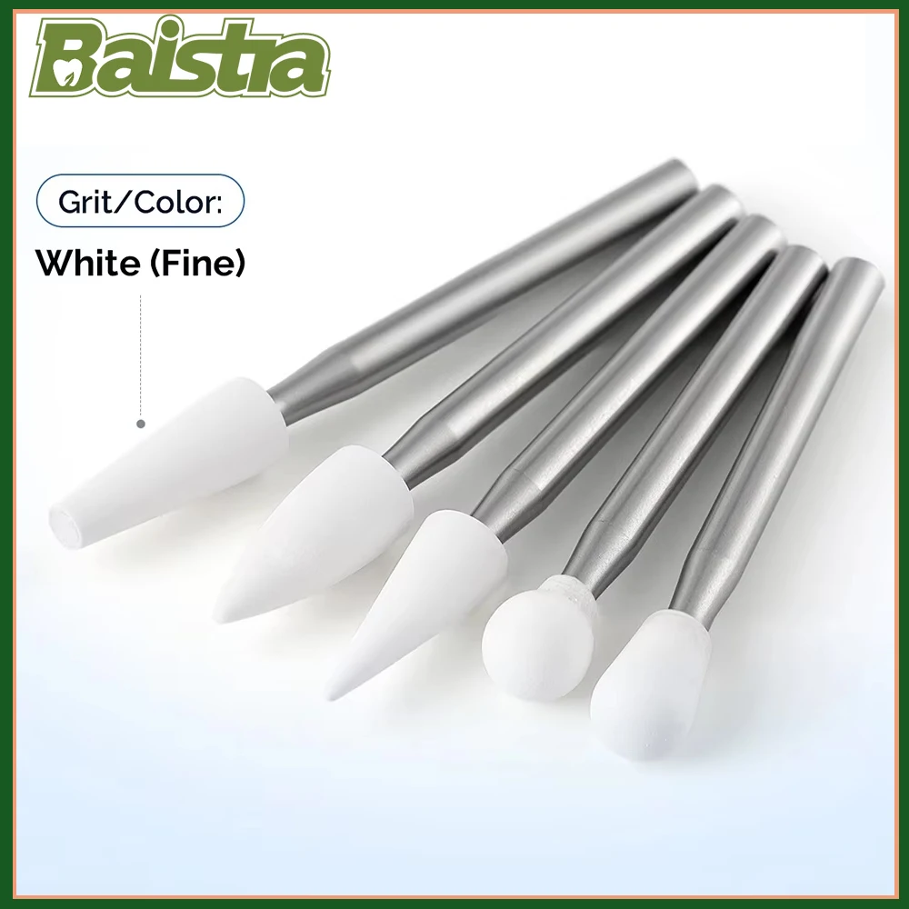 5個/パック 歯科用ポリッシャー ホワイトストーン FG 研磨バー コーン型 フレイム型 ラウンド型 高速ハンドピース用 1.6mm ラボツール AZDENT