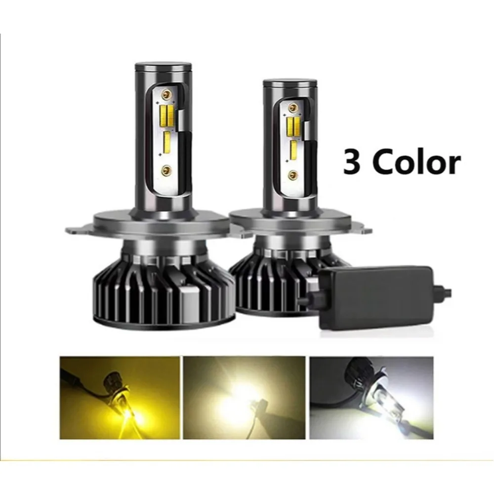 Car LED headlight three-color headlight 3570 lamp beads 3000K4300K6000 car led headlight manufacturer