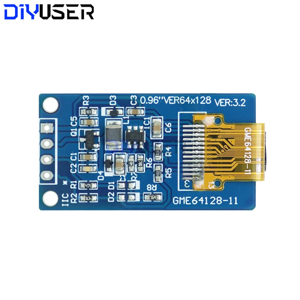 Écran OLED 0.96 pouces 64x128 SSD1107 SPI I2C, écran Vertical blanc pour Arduino Raspberry Pi ESP32