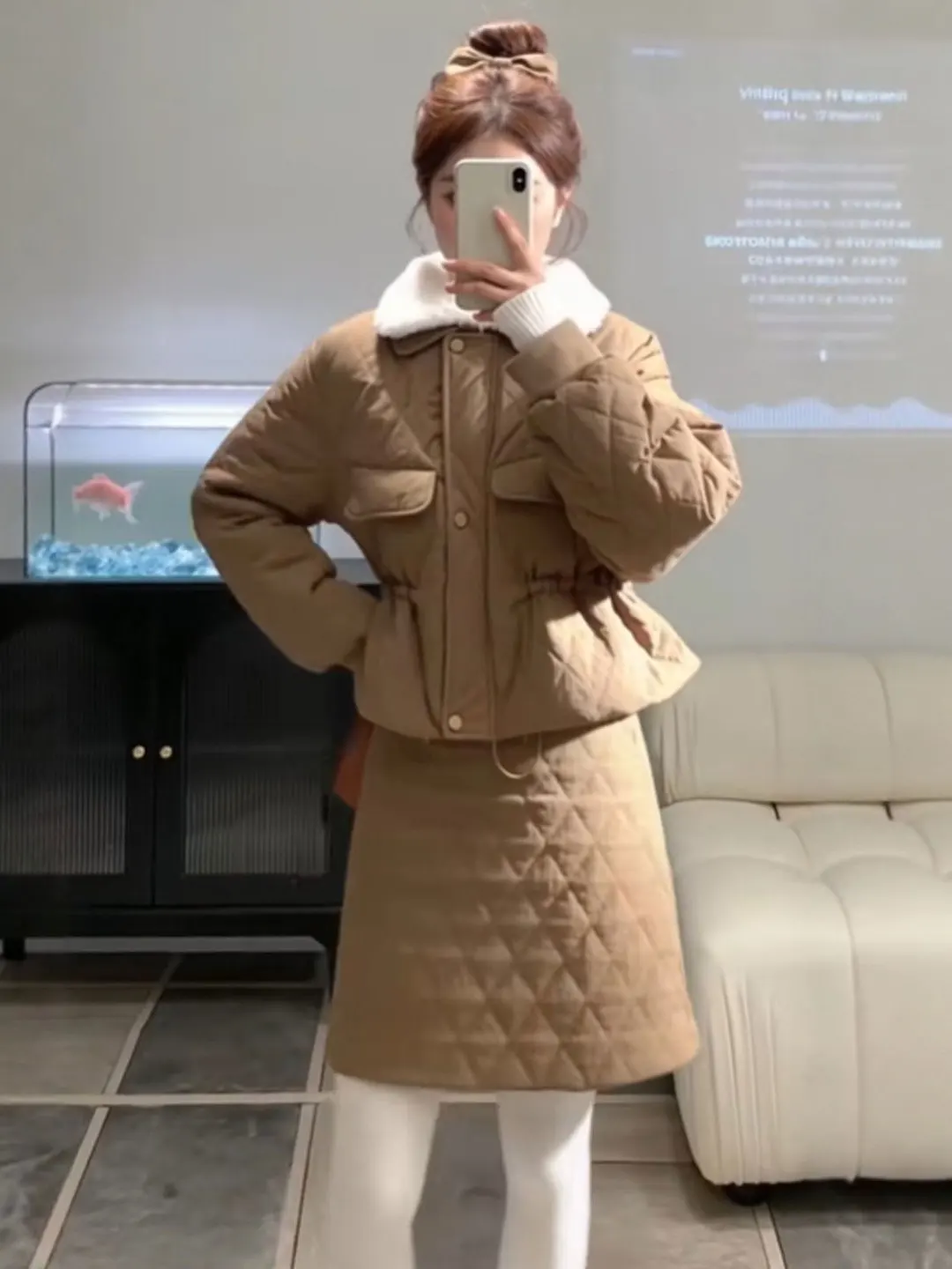 

Retro High-End Cotton Jaet Skirt Set Ele Comfortable Spring Faion Women's Ensemble ort Sve Long Sve Available