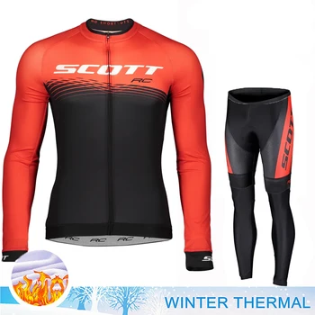 SCOTT cycling Bib men suit bicycle road bike uniform winter thermal fleece clothing jersey pants man 2023 clothes Tricuta Mtb