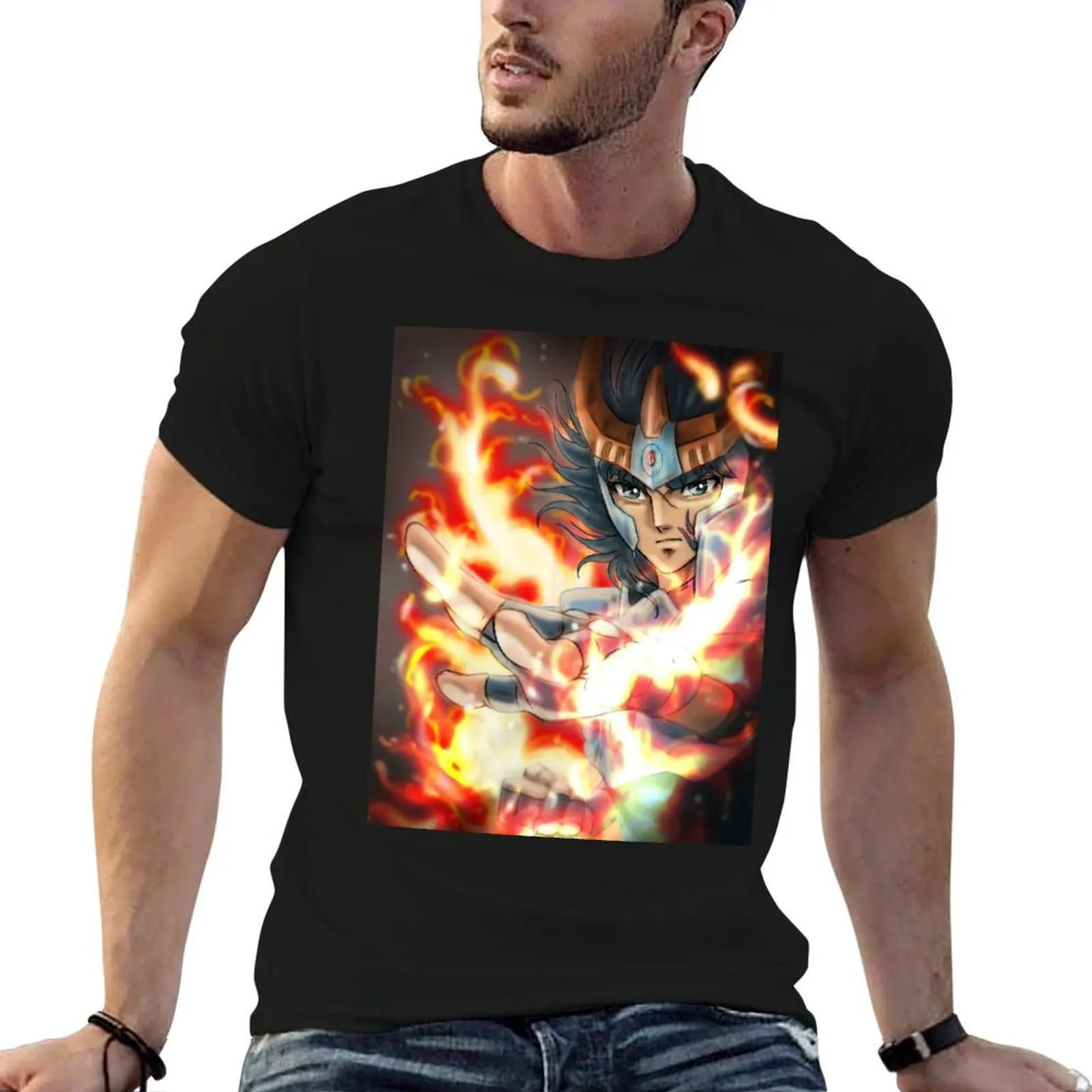 

Phoenix Ikki Zodiac Knight T-Shirt man t shirts graphic t shirt men 100% cotton luxury brand anime tshirt T-shirt