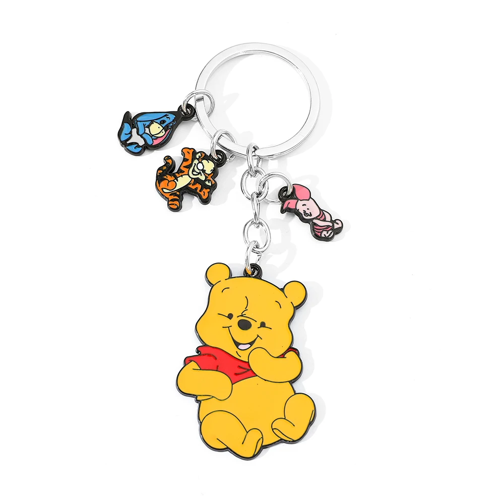 Disney pooh urso chaveiro bonito doce dos desenhos animados winnie chaveiro meninas mochila pingente jóias acessórios presente