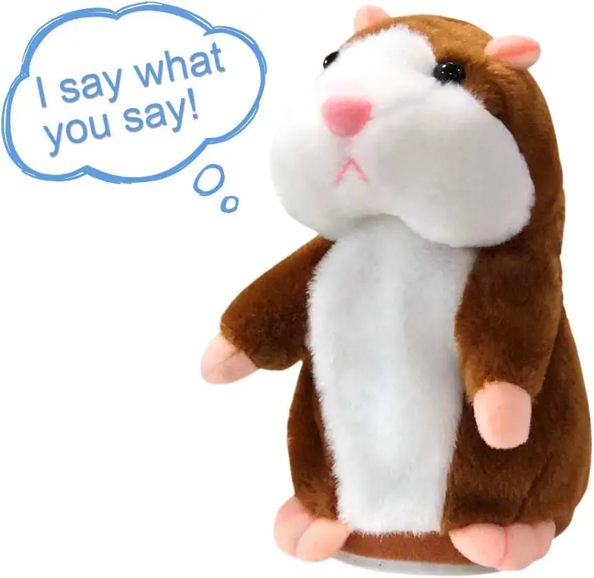 Talking Hamster Plush Toy, Repeat What You Say Funny Kids Stuffed Toys, Talking Record Plush Interactive Toys for, Birthday Gift