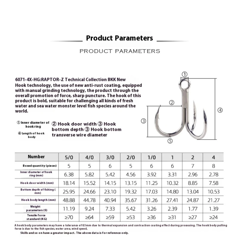 BKK 6071-4X-HG 3hooks Raptor-Z Corrosion-resistant High-strength Deep Sea Luya Hook Giant Fish Anchor Hook