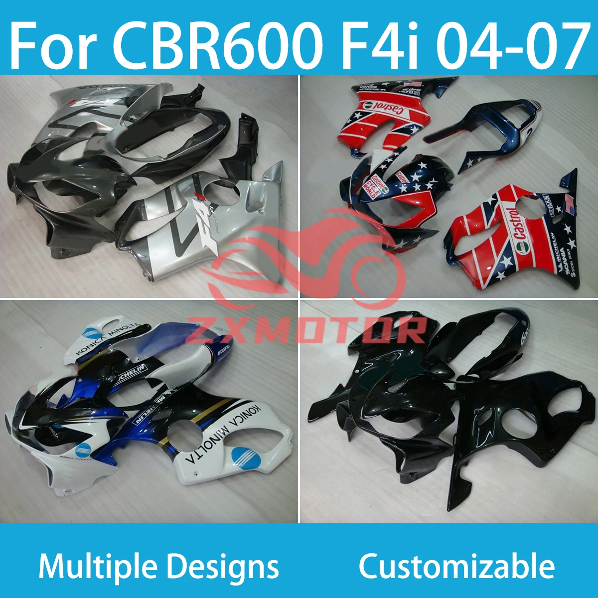 Injection Molded Explosive Fairings for HONDA CBR 600 F4i 2004 2005 2006 2007 100% Fits CBR600 F4i 04-07 Fairing Kit