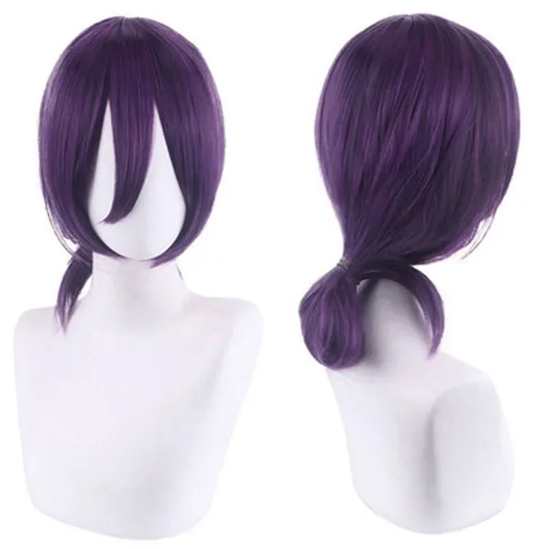 

Cosbao Chainsaw Man Reze Cosplay Wig Purple Ponytail Synthetic Hair Pelucas Halloween Party Role Play Wigs Wig Cap