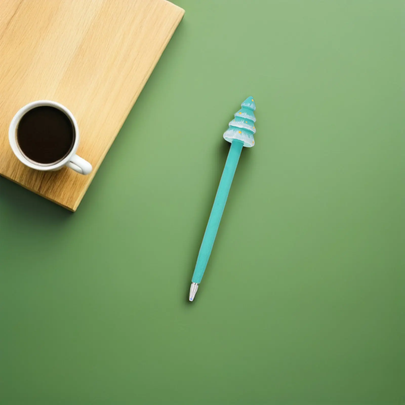 3pcs Christmas Tree Gel Pens – Wooden Design, Smooth Writing, Holiday Office & School Stationery