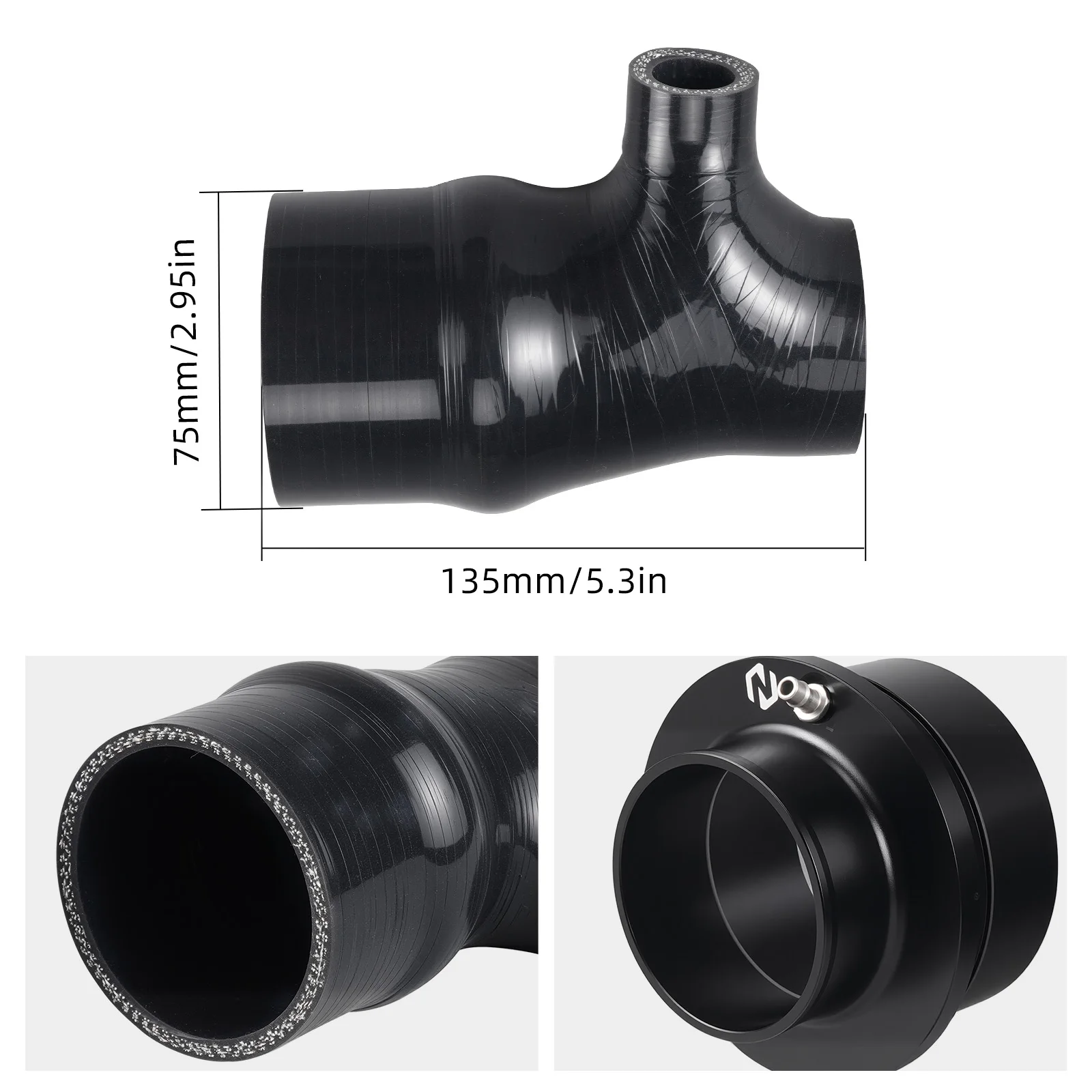 NICECNC Silicone Intake Hose Kit For Can Am Maverick X3 Turbo models 2017-2019 4x4 Max Silicone Aluminum Off-Road Intake System - view 2