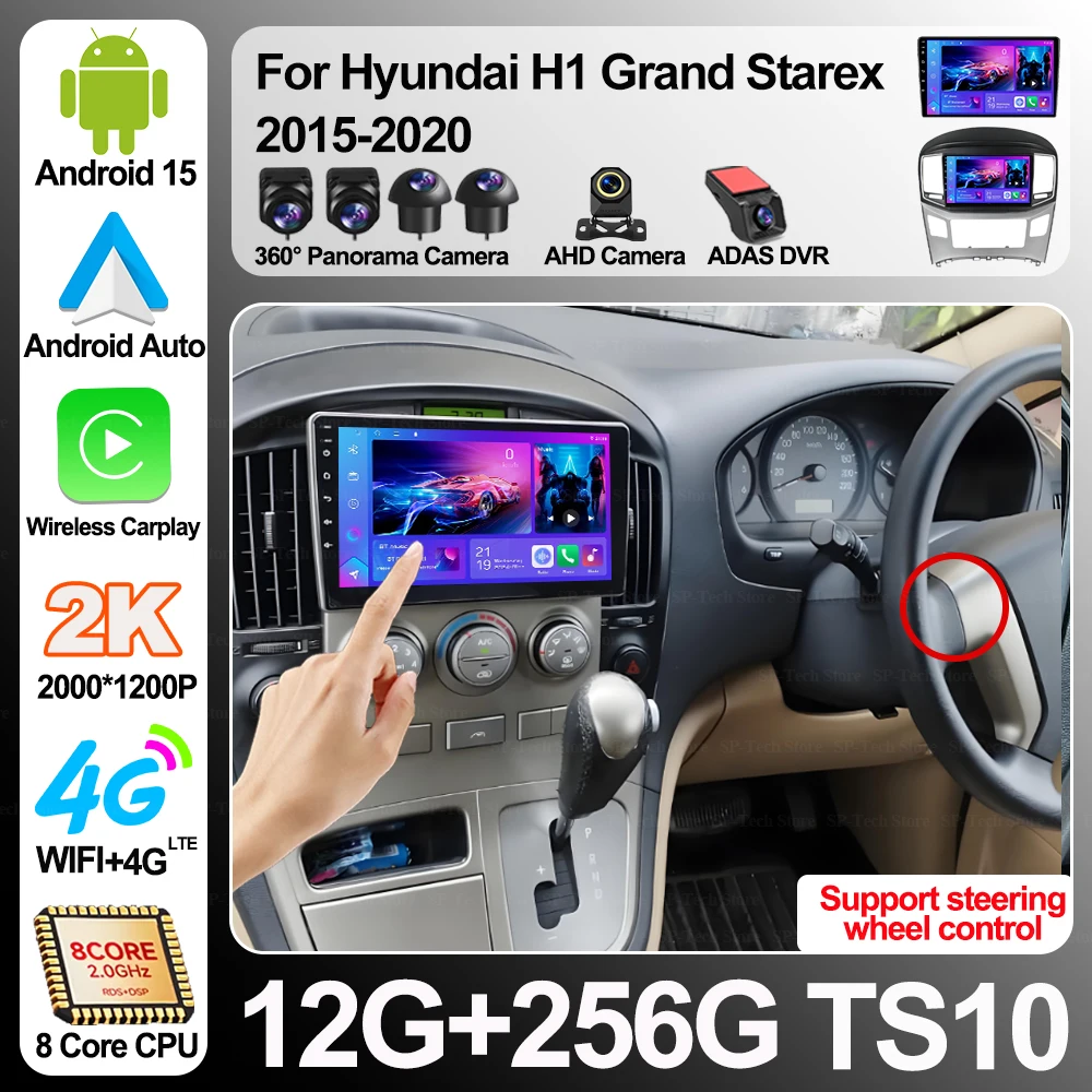 Android 16 For Hyundai H1 Grand Starex 2015-2020 Car Radio Carplay Multimedia Player Autoradio Navigation Gps Screen Rds 5g Wifi