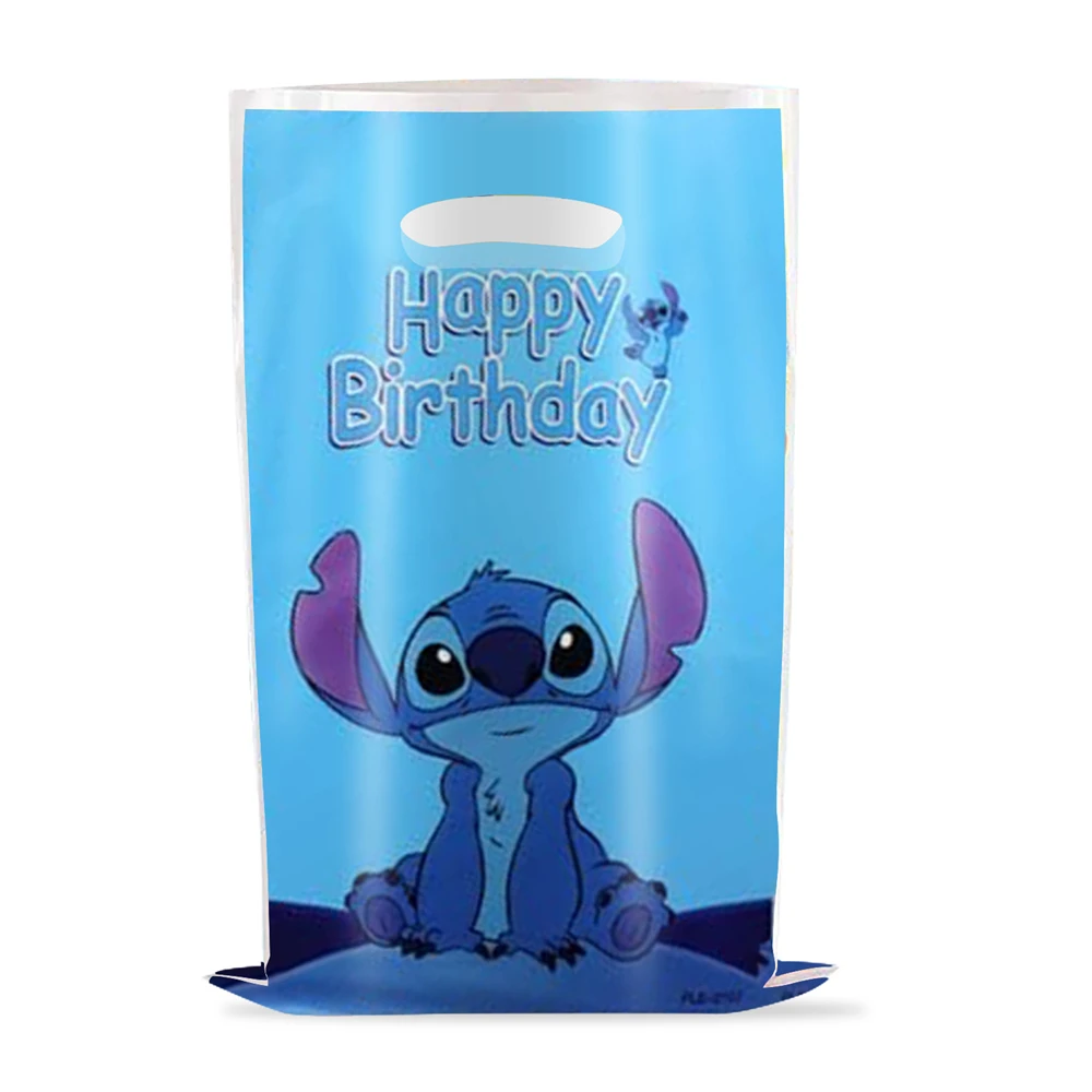 Stich Cartoon Engel Thema 10 teile/los Alles Gute Zum Geburtstag Party Mädchen Kinder Jungen Gefälligkeiten Geschenke Überraschung Süßigkeiten Taschen Dekorationen Beute Taschen