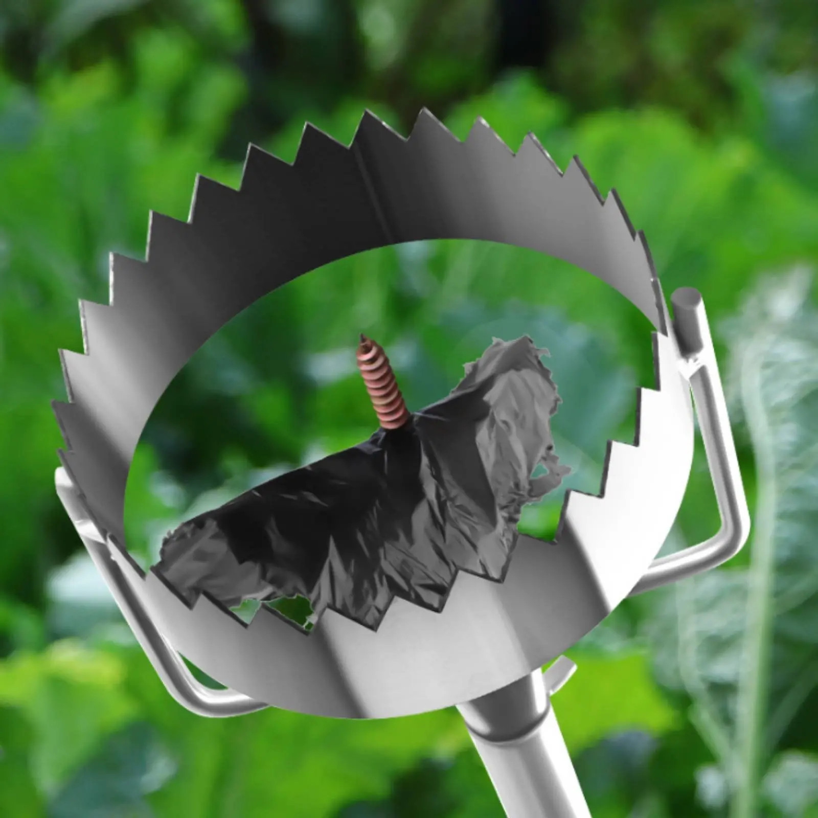 Mulch Film Hole Puncher Labor-Saving Ground Cover Puncher Serrated Blade Seedling Hole Digger for Farmers, Gardeners, Farm