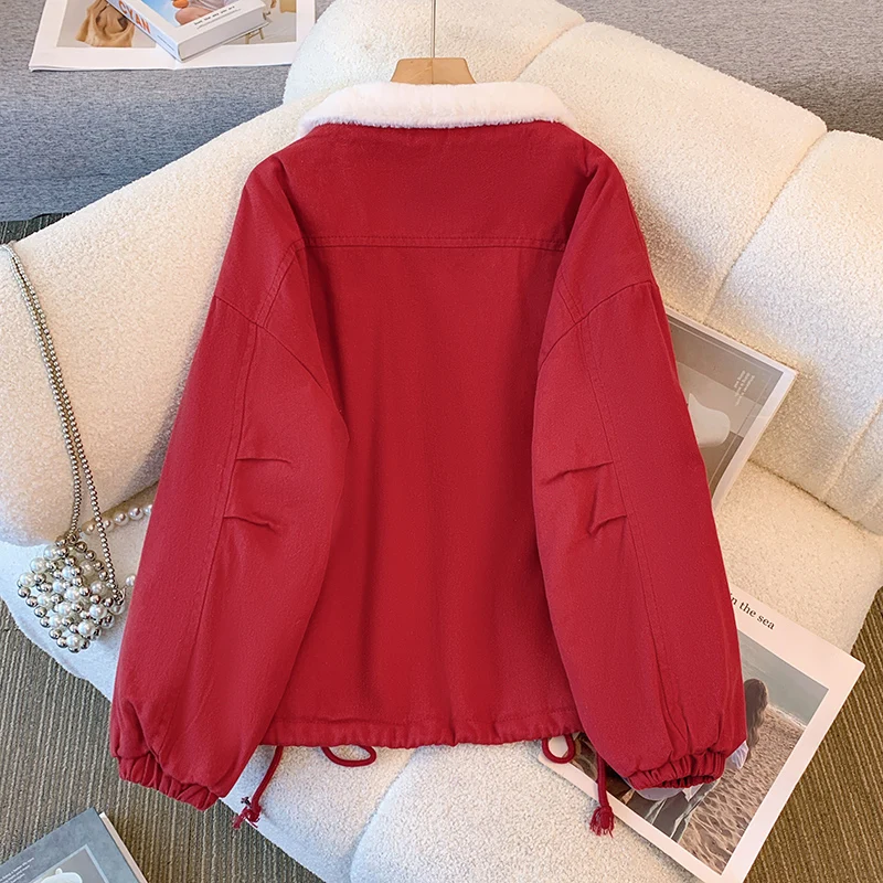 

Красная женская парка: осенняя, универсальная, молодежная, средней длины, широкая, высококачественная, натуральная, классическая, с пушистым капюшоном, ветрозащитная, простая, в корейском стиле