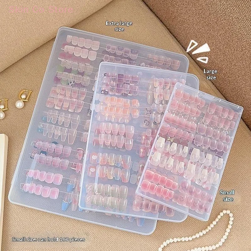 [CO]Press On Nail Storage Box False Nail Tips Nail Display Stand Dustproof Transparent Empty Storage Color Card Book Nail Tools